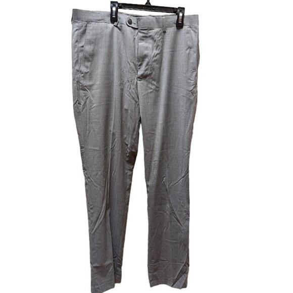 Vince Camuto Size 34" waist 40" Inseam Mens Flat Front Gray Wool Dress Pants - Picture 1 of 9